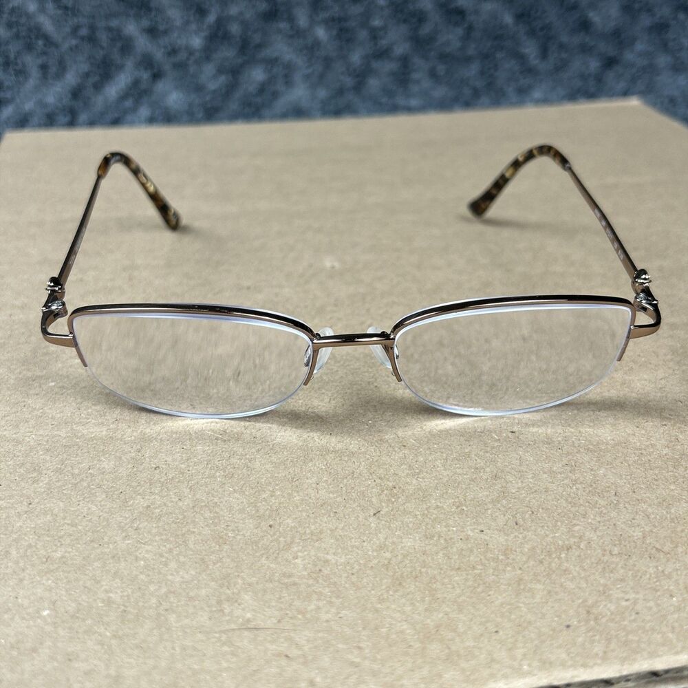 TURA R550 LBR Eyeglasses Frames Only Japan B:33 51-17-135 Half Rim Gold.   G144